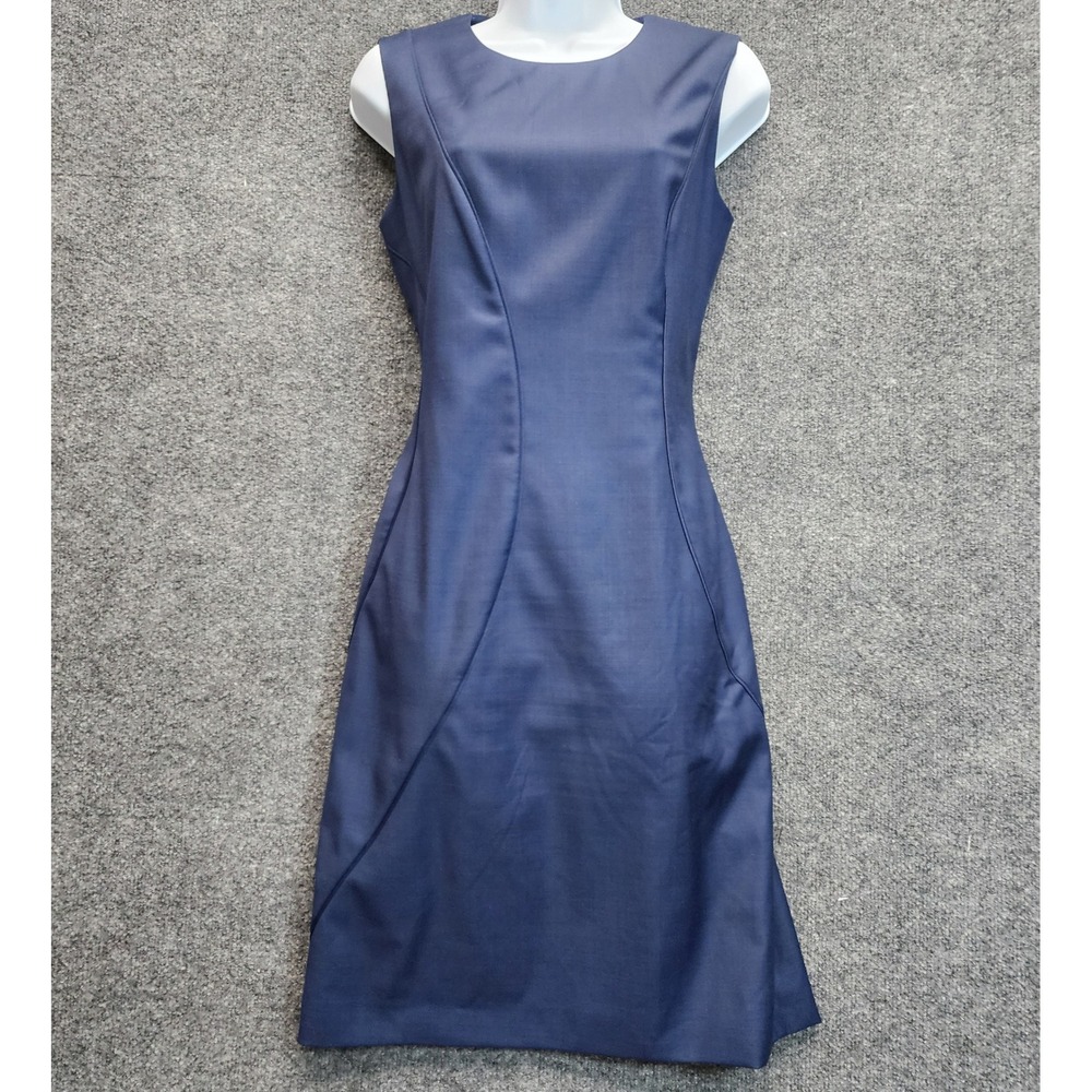 NWT BOSS Denesa Women Wool Blend Sheath‎ Career Office Midi Dress Size 4